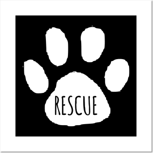 Rescue Dog dad mom woman gift funny cute canine owner Posters and Art